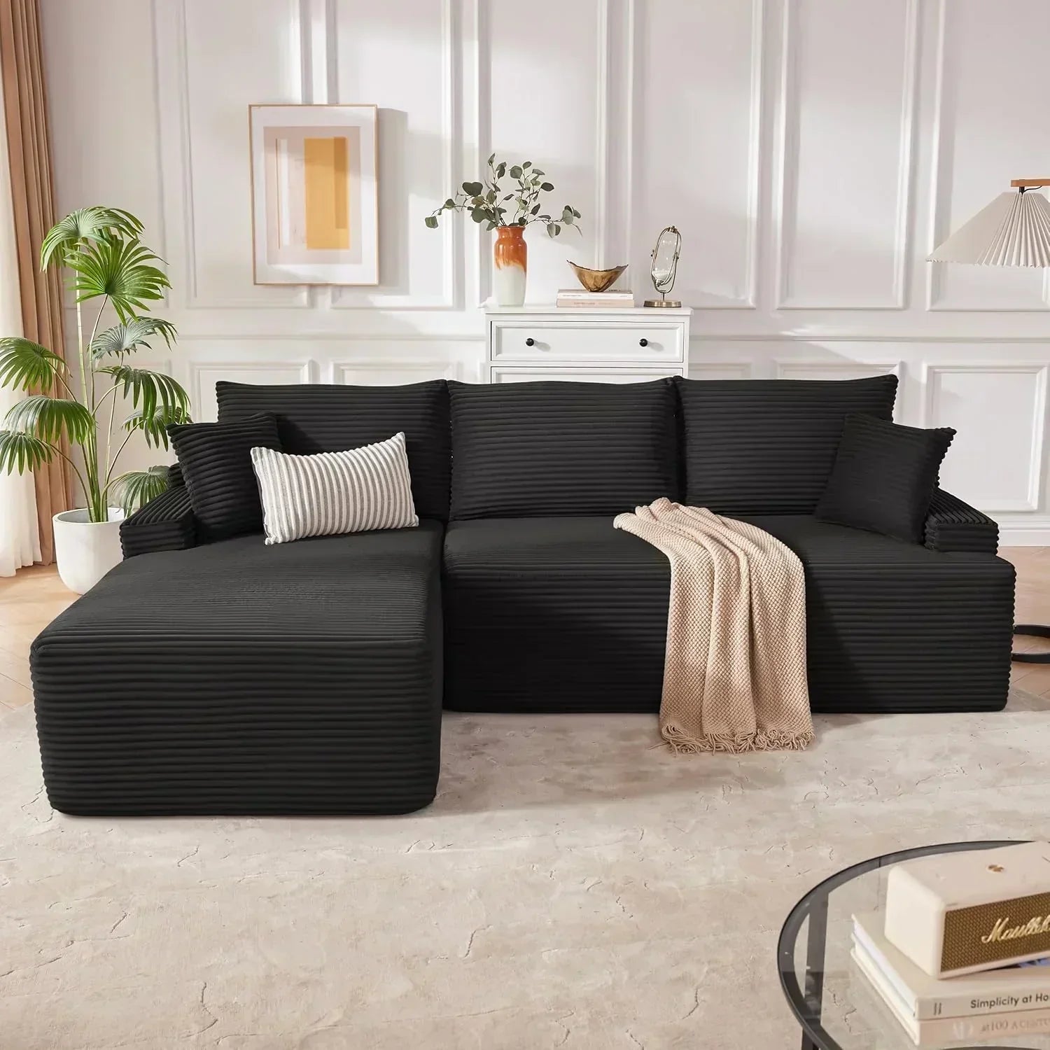 110-inch cloud sofa boneless sofa in the living room modular sofa with deep seats