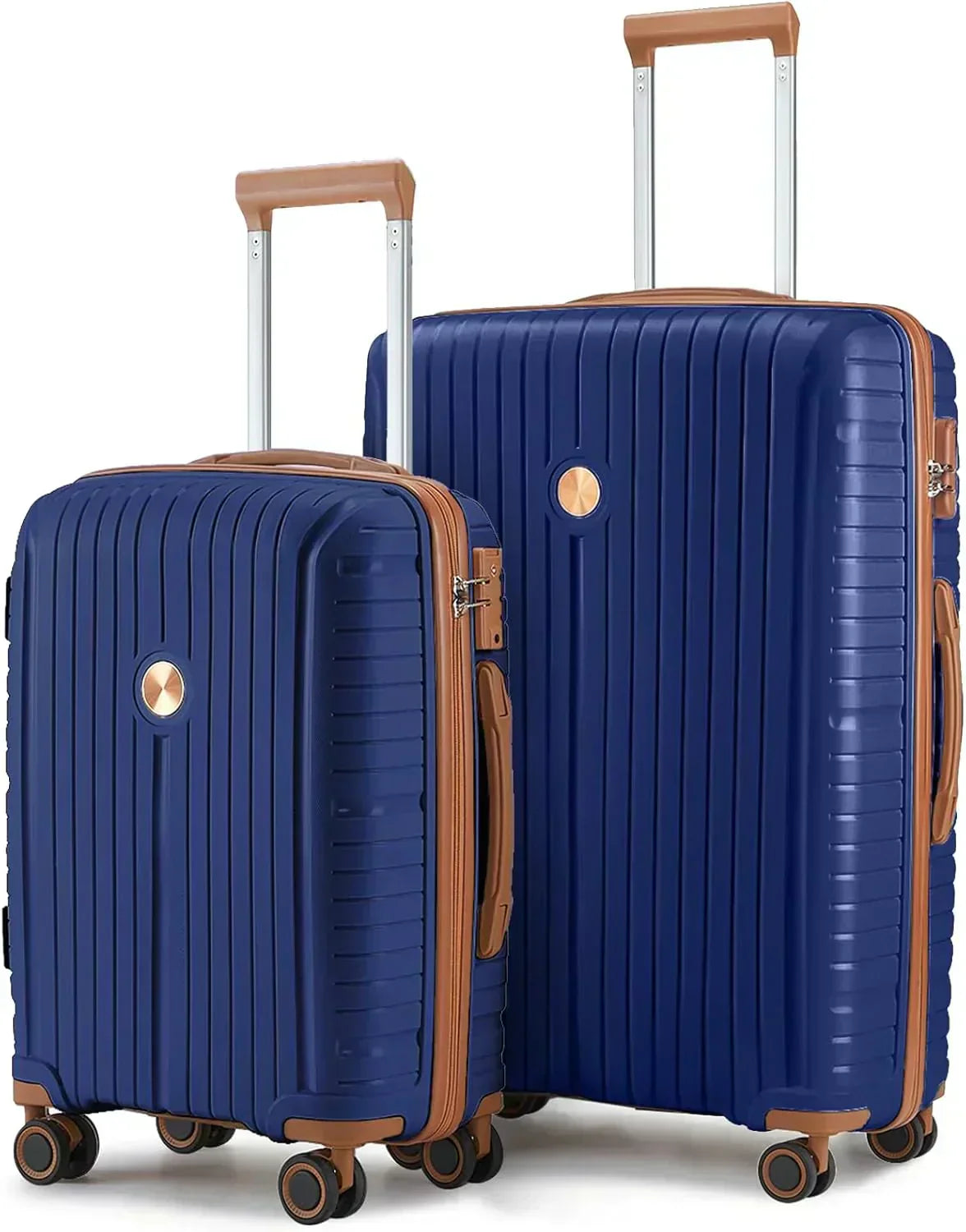 5-piece PP hardshell lightweight travel carry-on luggage set with dual spinner wheels
