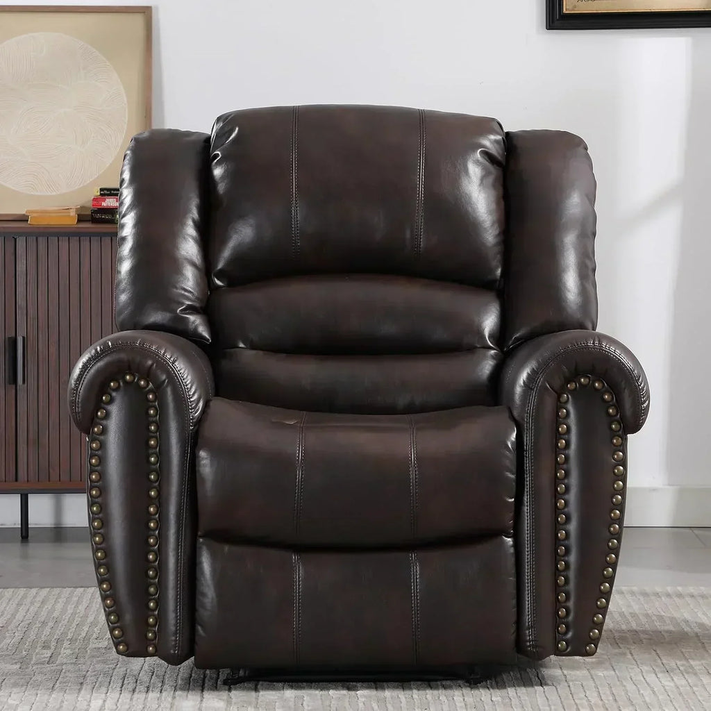 Leather recliner classic traditional manual recliner single sofa for living room