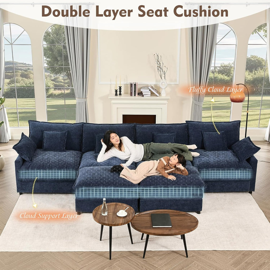 108 U-shaped sofa modular sofa three-seater comfortable cloud sofa