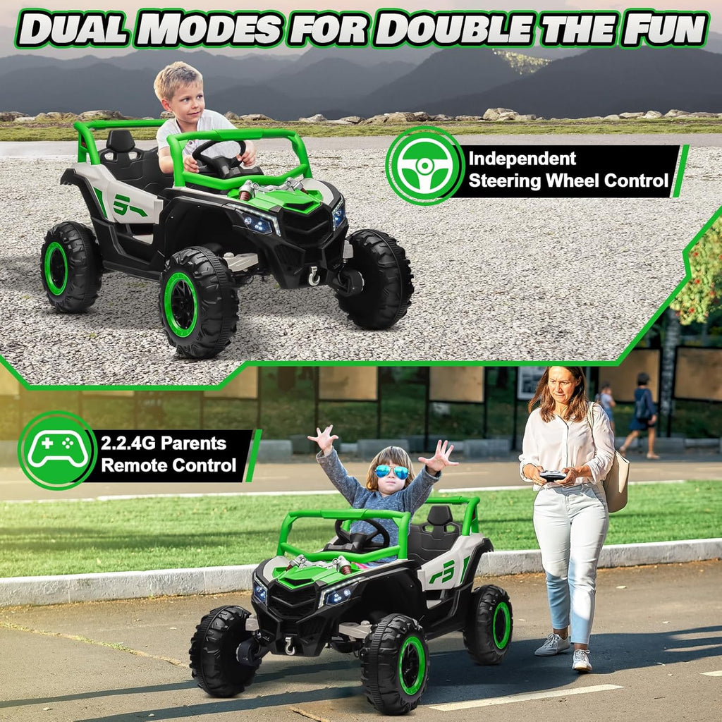 JOYRACER Kids Remote Control Car with 4 x 150W Motors Shock Absorbers Bluetooth MP3 Player