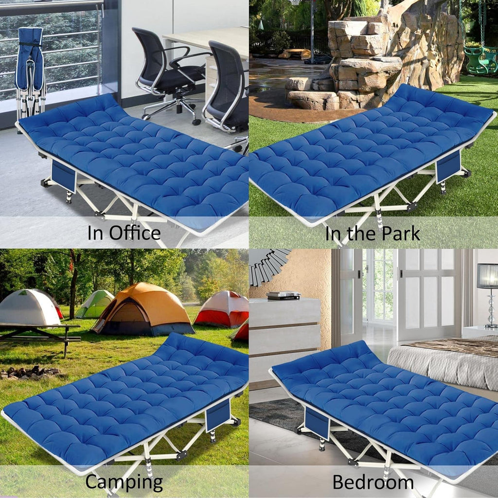 2 Pack Camping Cot with Mattress Comfortable Sleeping Cot Camping Cots for Adults 2 Person Folding Cot Heavy Duty Cots for Sleeping with Carry Bag Outdoor Indoor Home Vacation