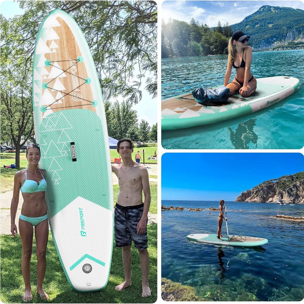 FBSPORT 11' Premium Stand Up Paddle Board Yoga Board with Durable SUP Accessories Carry Bag