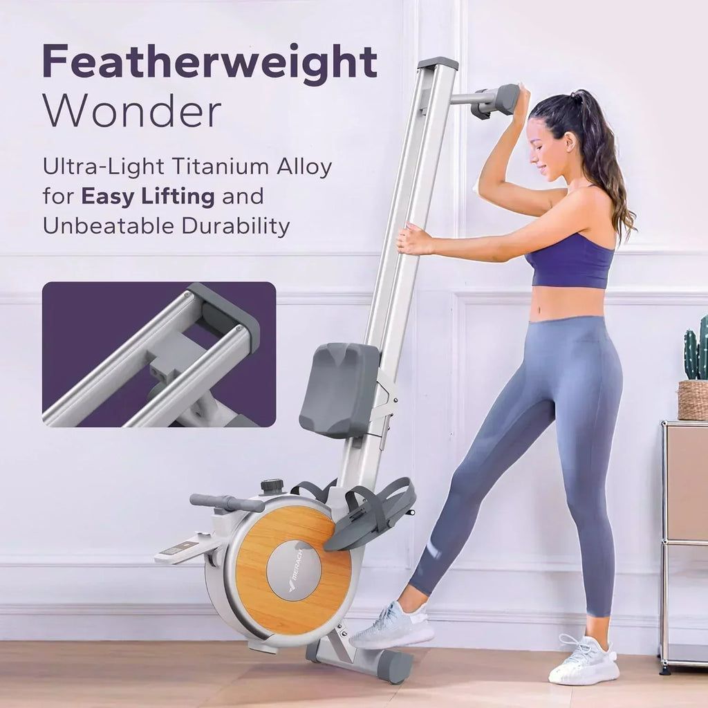 Merachi household rowing machine silent resistance dual-slide design