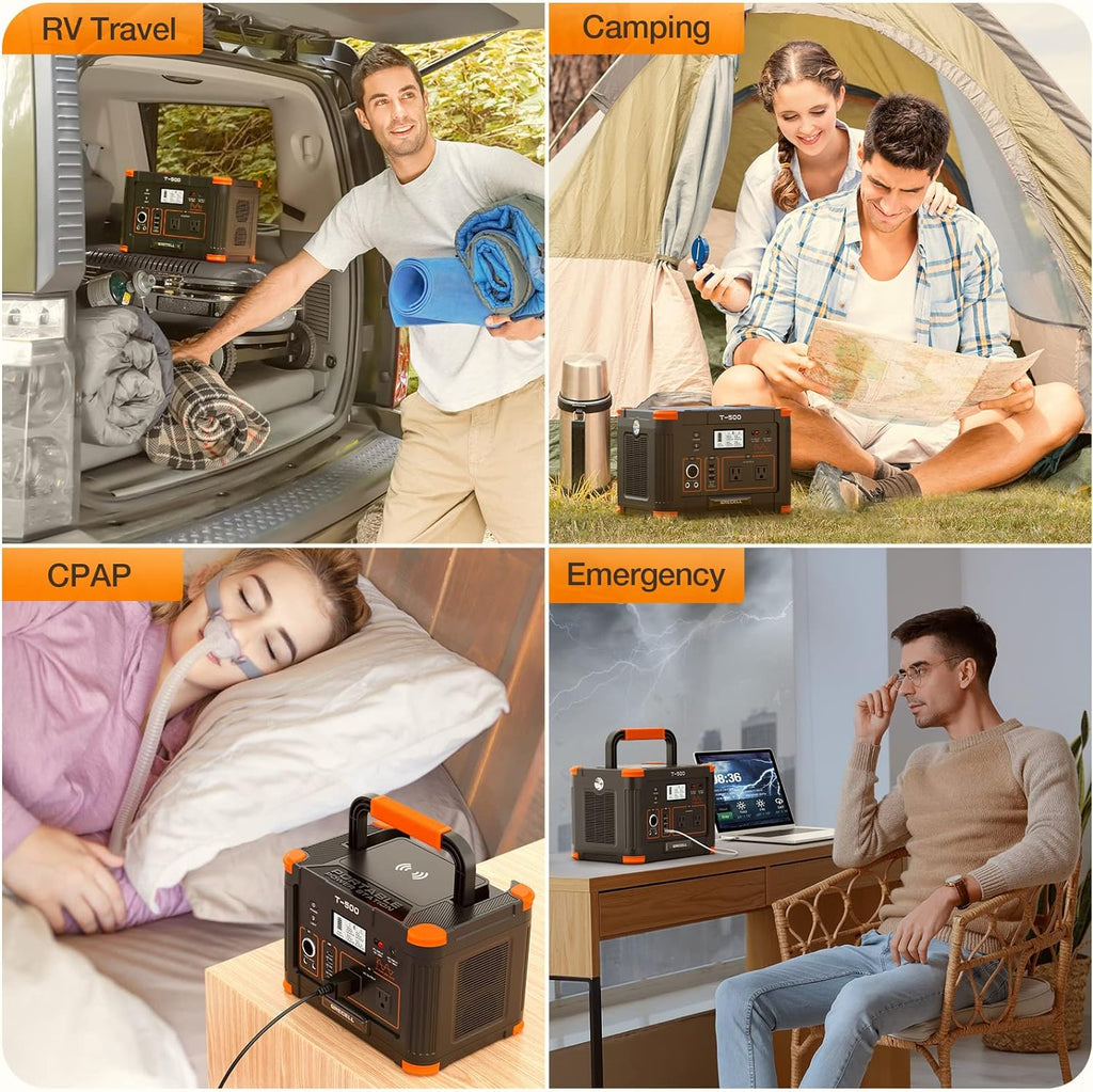 Portable Power Station 300W (Peak 600W),230.88Wh Solar Generator with 60W USB-C PD Output, 110V Pure Sine Wave AC Outlet Backup Lithium Battery for Outdoors Camping Travel Home Blackout
