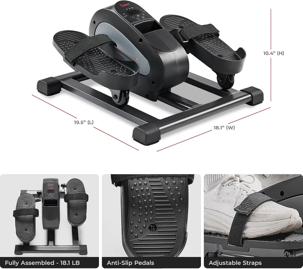 Sunny Health & Fitness Smart Mini Elliptical Trainer Indoor Under-Desk Pedal Exerciser for Seniors