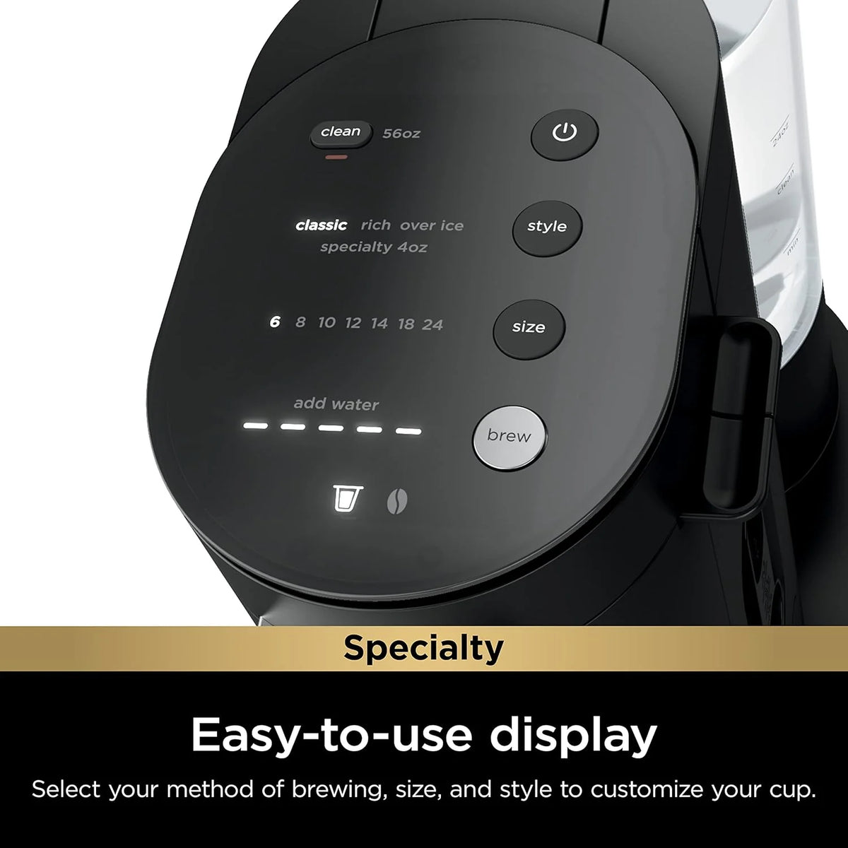 Ninja Pod & Grounds Single-Serve Coffee Maker 56-oz. Reservoir Stone PB051ST