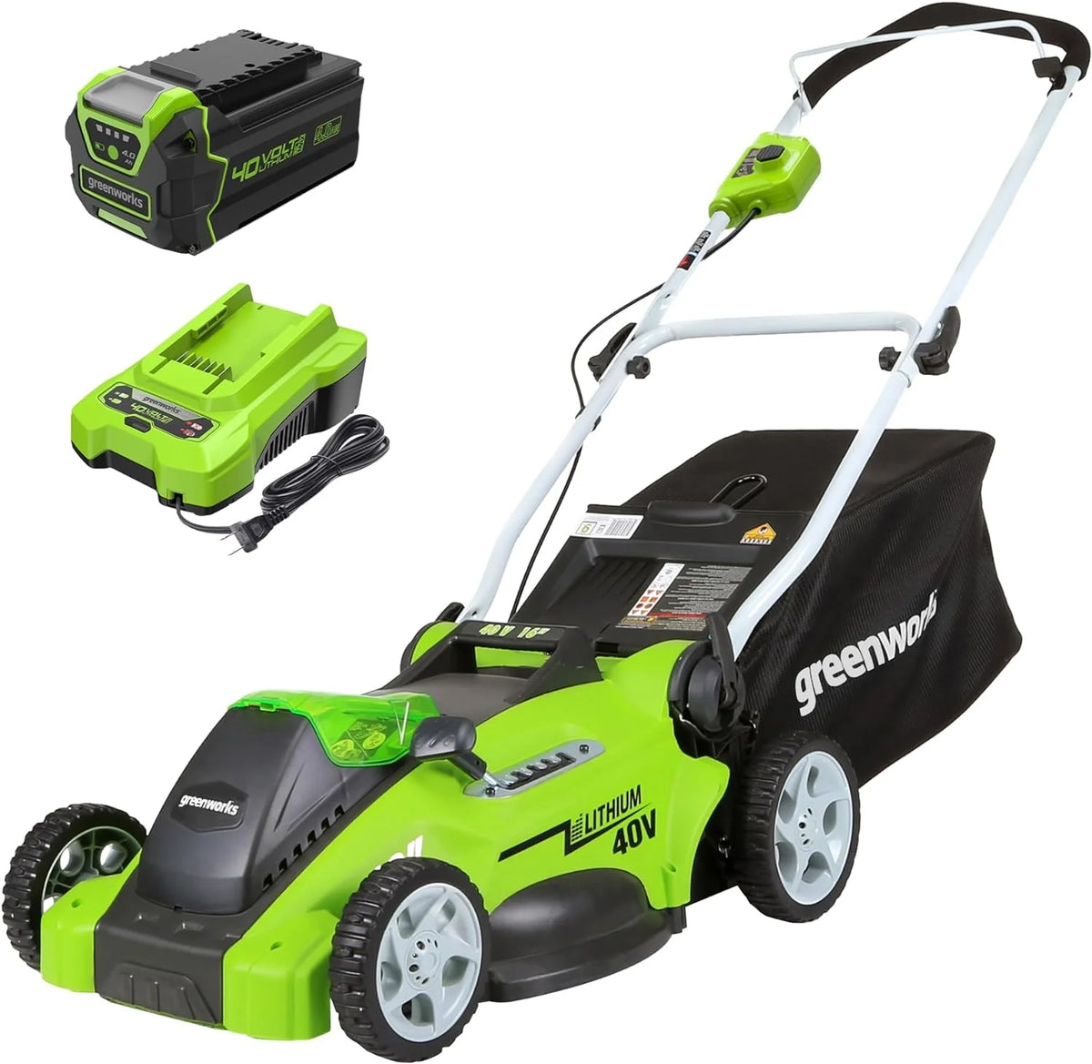Greenworks 40V 21 Self-Propelled Cordless Lawn Mower Brushless Motor, 5.0Ah Battery