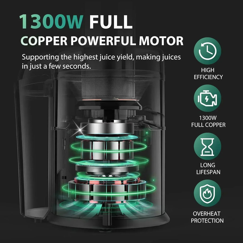 1300W KOIOS Centrifugal Juicer with Extra Large 3 Feed Chute and Titanium Filter
