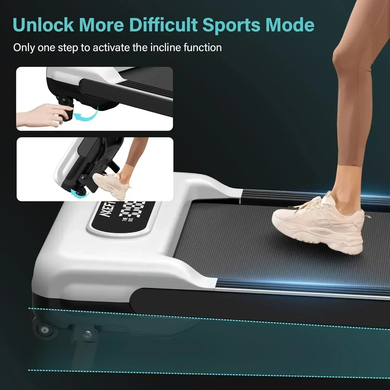 2.5 HP Portable Treadmill with Inclined Walking Pad Panel and Remote 4-in-1 Walking Treadmill