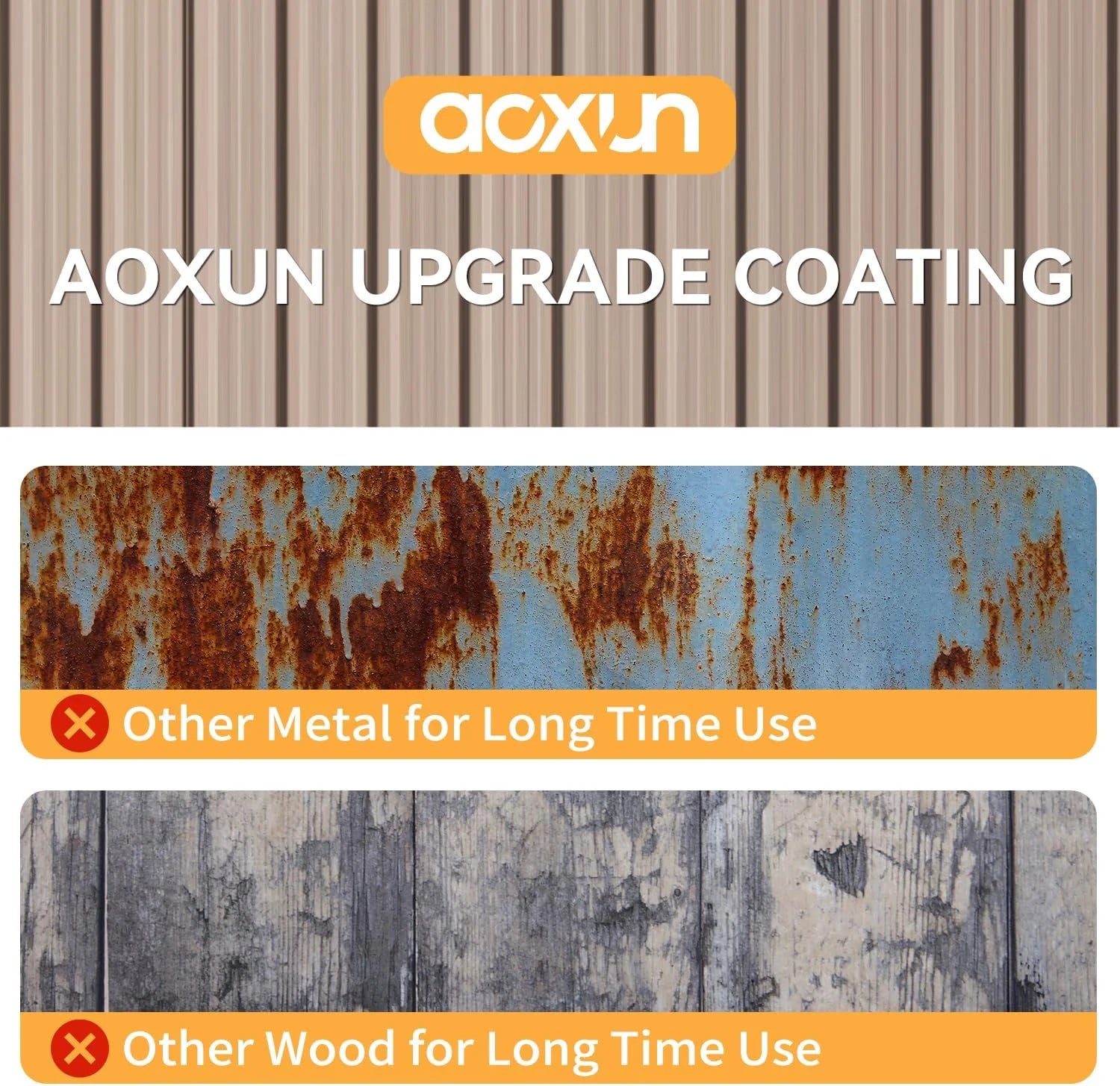 Aoxun 6.2x4 FT Shed Outdoor Storage Shed Metal Garden Shed Slooping Roof Tool Shed Bike Shed