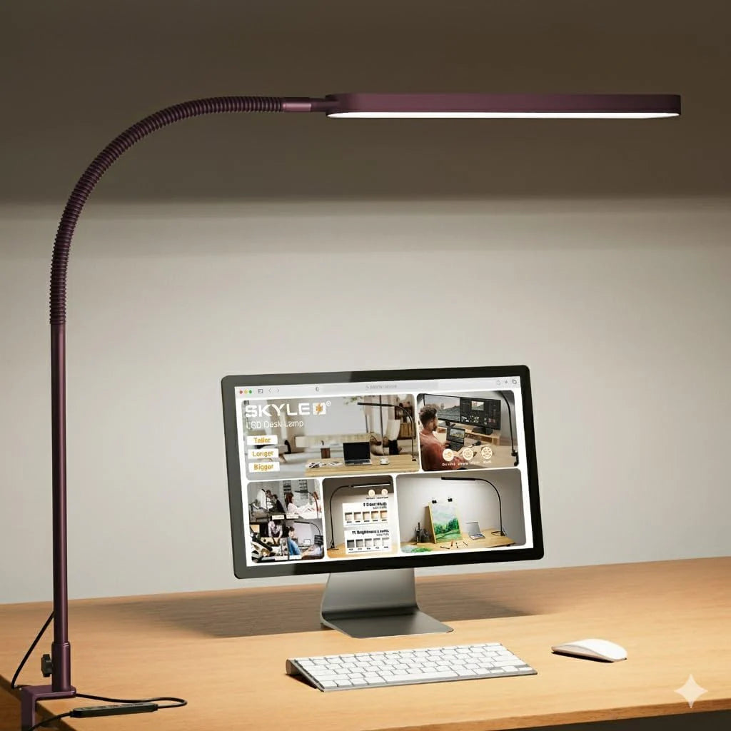 LED Desk Lamp with Adjustable Arm 5 Color Modes and 11 Level Dimming for Home Office