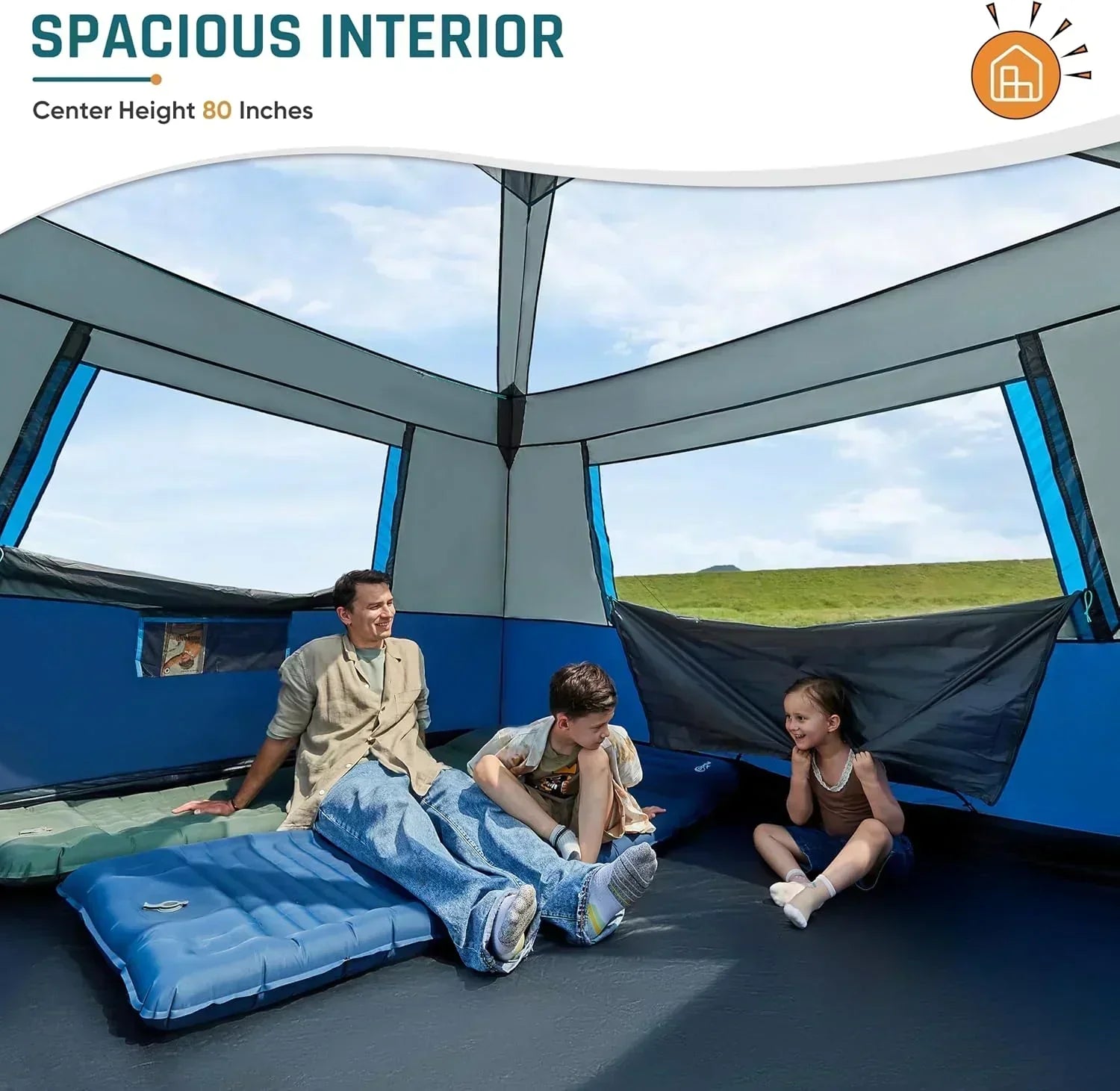 Quick-opening tent family camping tent pop-up camping tent large waterproof tent