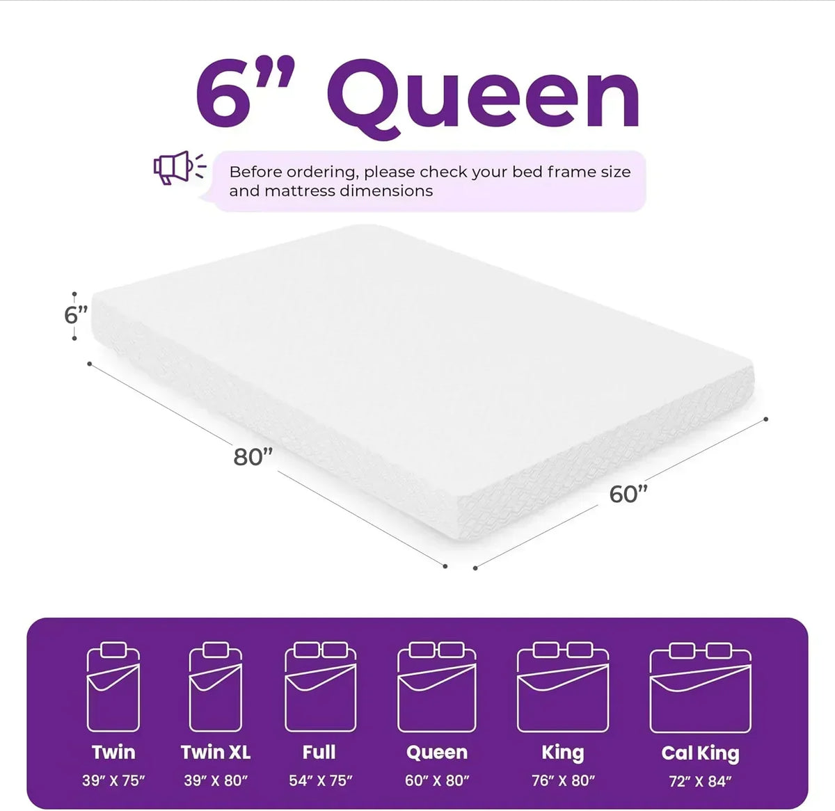 GAESTE 8-inch Fully Cooling Gel Memory Foam Mattress Mattress-in-a-Box