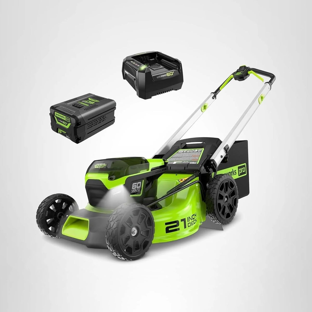 Greenworks 60V 17 Brushless Cordless Push Lawn Mower 2-in-1 Mulching/Bagging 4.0Ah Battery