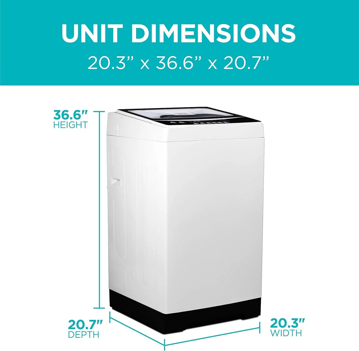 Portable Washer 6.6 lb. Capacity Washing Machine for Homes & Apartments 5 Wash Cycles Quick Connect Sink Adapter and Drain Hose Included Transparent Lid