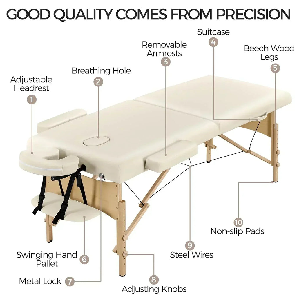 Yaheetech Massage Table Portable Lash Beds Spa Bed Massage Couch Foldable Spa Tables