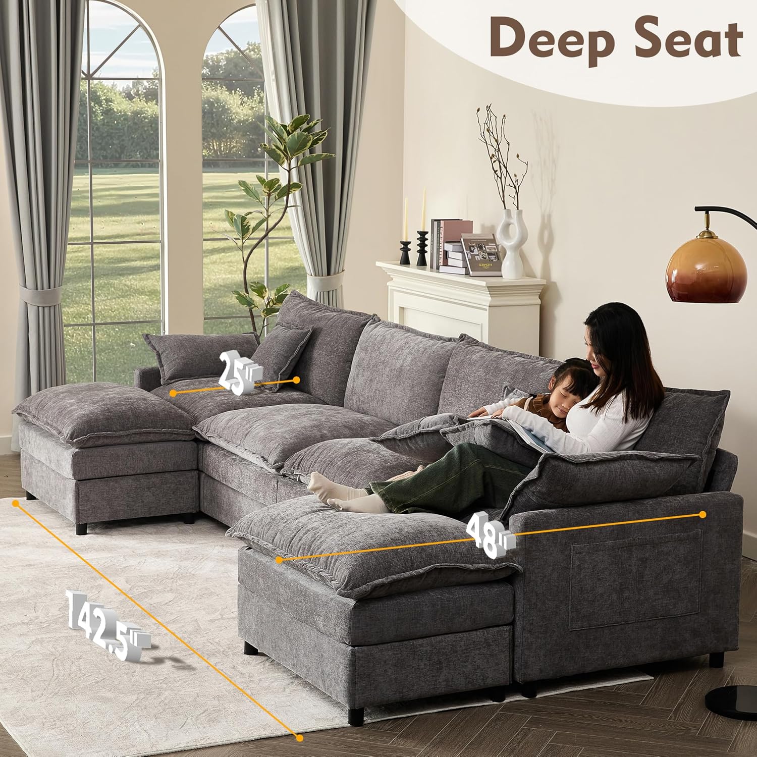 108 U-shaped sofa modular sofa Comfortable cloud sofa