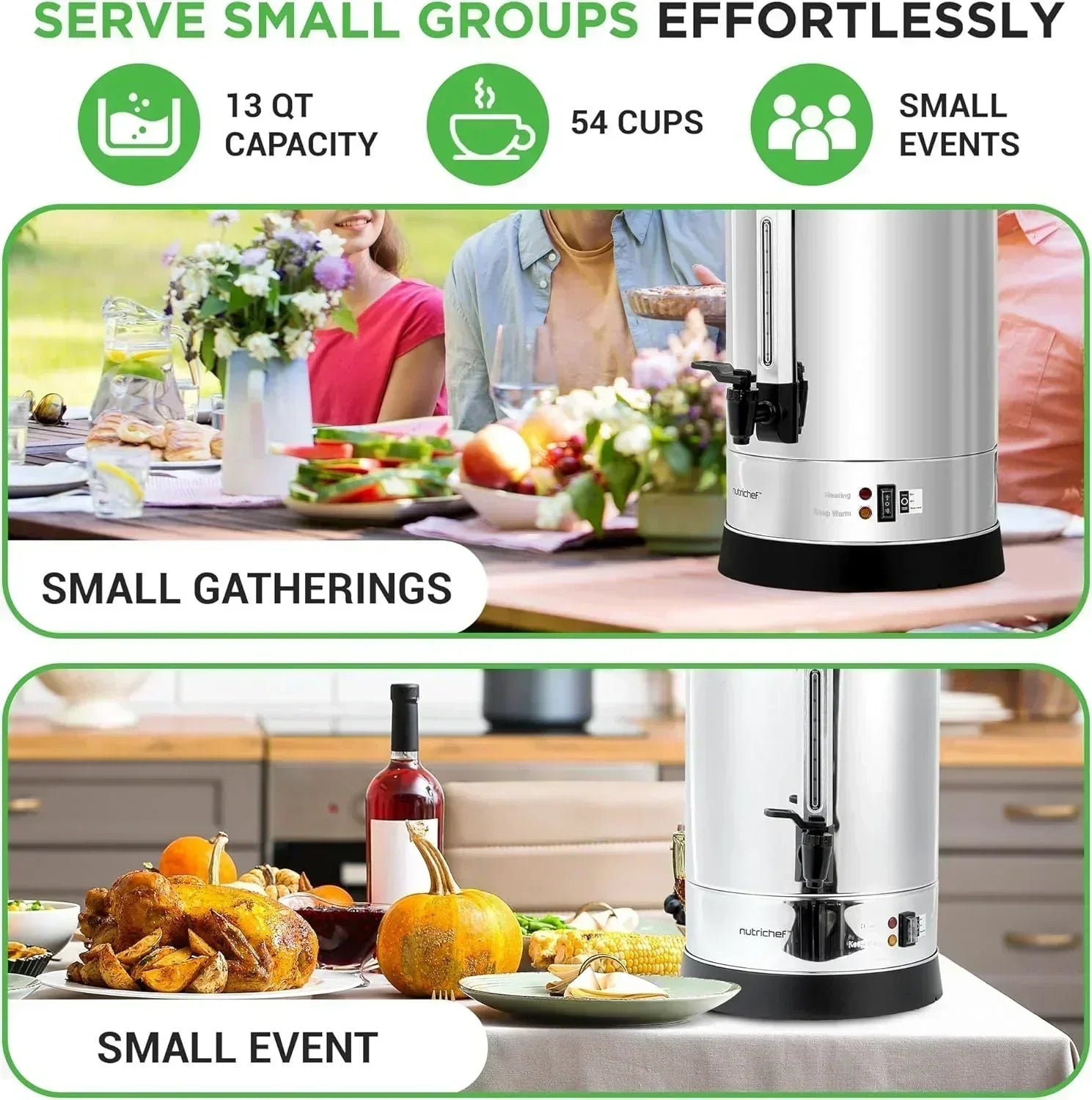 NutriChef Water Heater and Hot Water Dispenser 8L Electric Beverage Dispenser