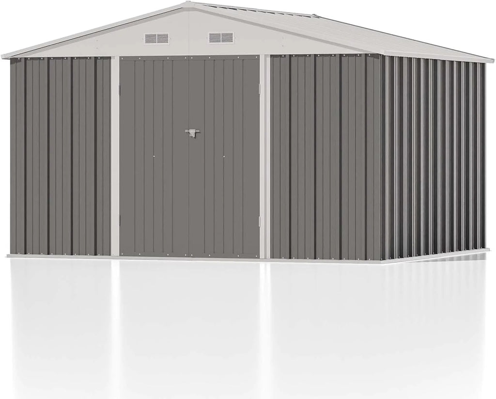 Patiowell 5x3 FT Outdoor Storage Shed Tool Shed with Sloping Roof and Lockable Door Metal Shed