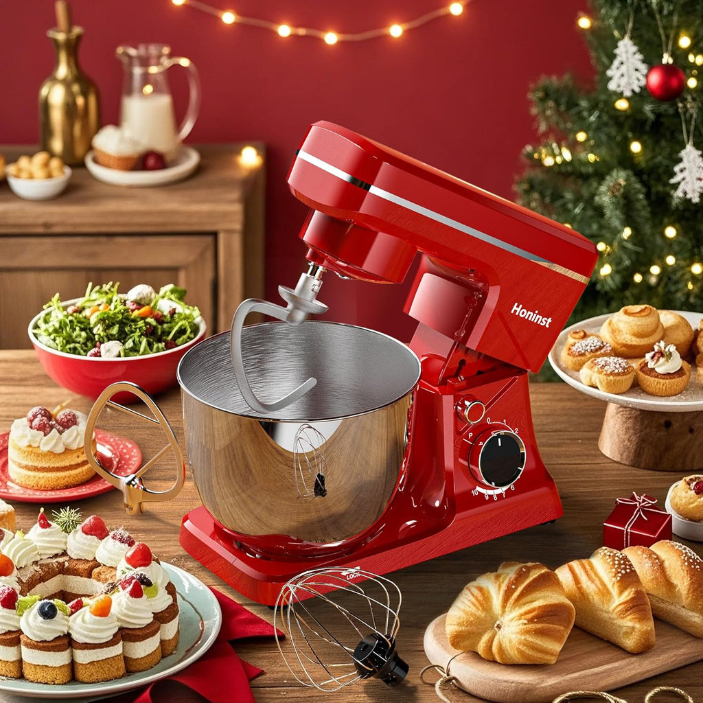 10-Speed Stand Mixer with 8-in-1 Splash Guard Tilt Head 6-Quart Stainless Steel Bowl