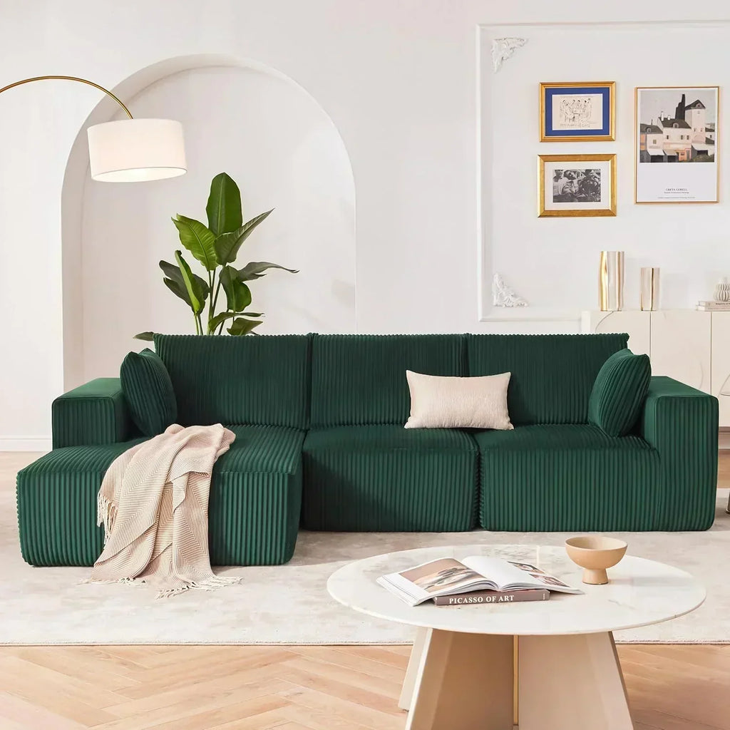 108-inch modular sofa cloud modular sofa with deep seat and reclining chair upholstered sofa