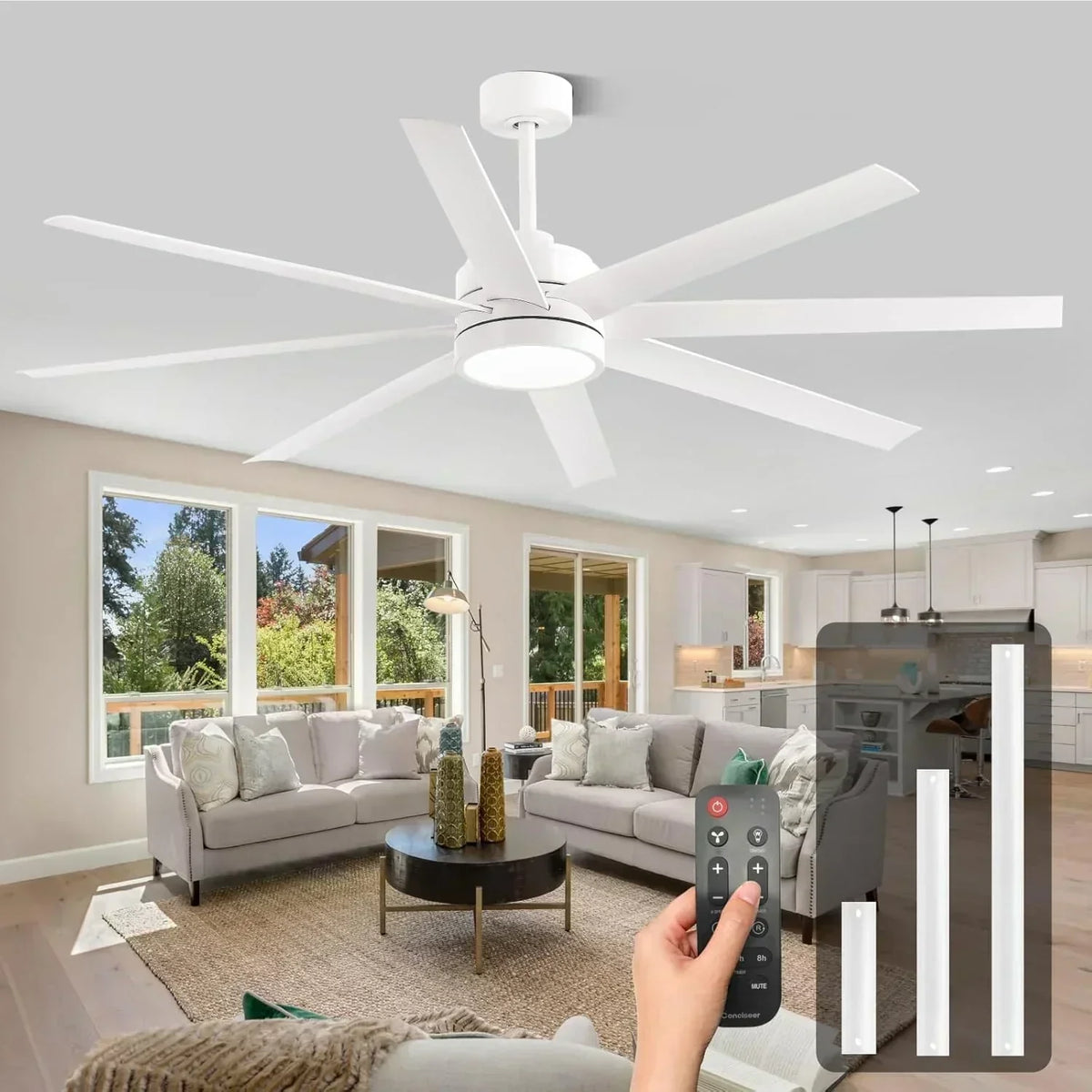 Modern ceiling fan 72 inch bedroom living room library cafe outdoor/industrial