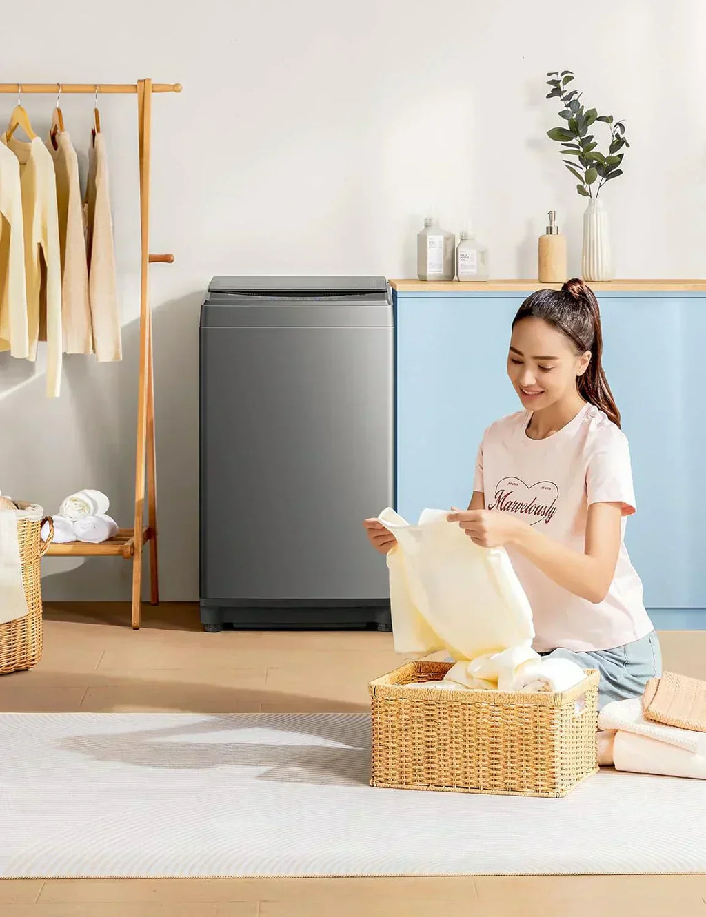 Comfee Portable Washing Machine 0.9 Cubic Foot with LED Display and Built-in Drum