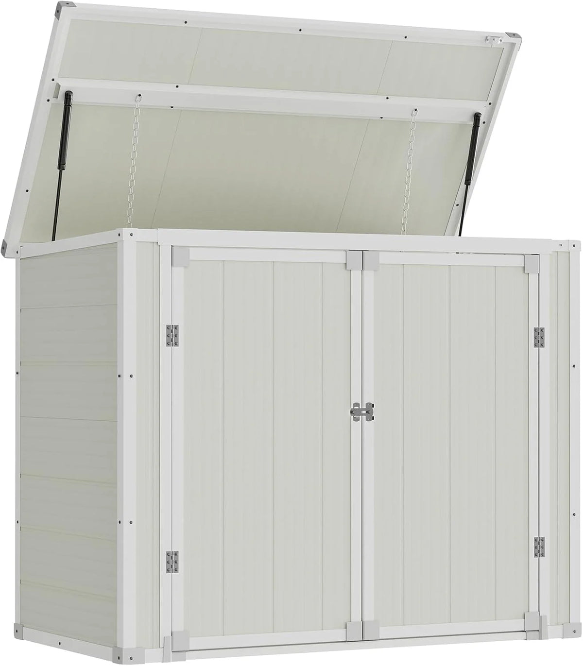 Amopatio 41 Cu Ft Horizontal Outdoor Storage Shed Resin Trash Can Storage Resin Shed