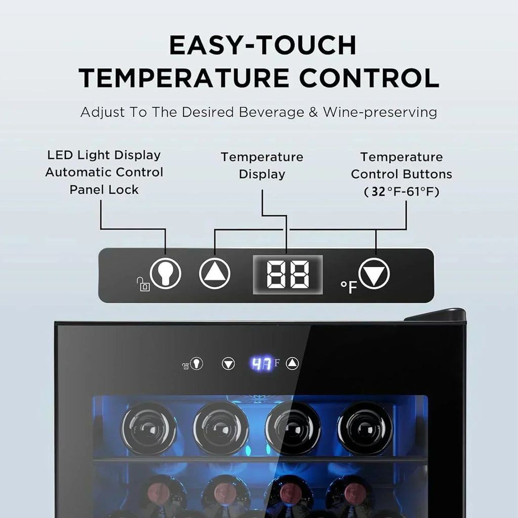 Mini Fridge 130 Can Beverage Refrigerator Cooler Drink Fridge Adjustable Temperature Control