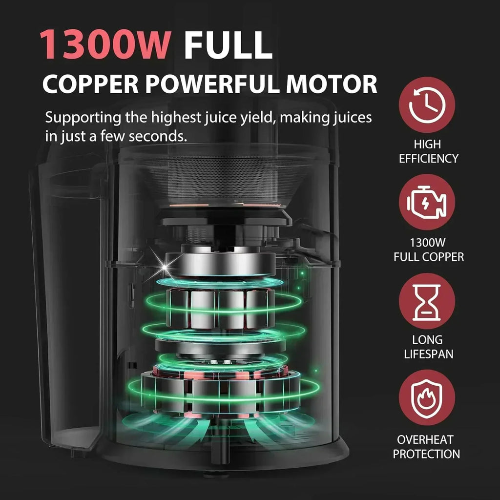 1300W KOIOS Centrifugal Juicer with Extra Large 3 Feed Chute and Titanium Filter