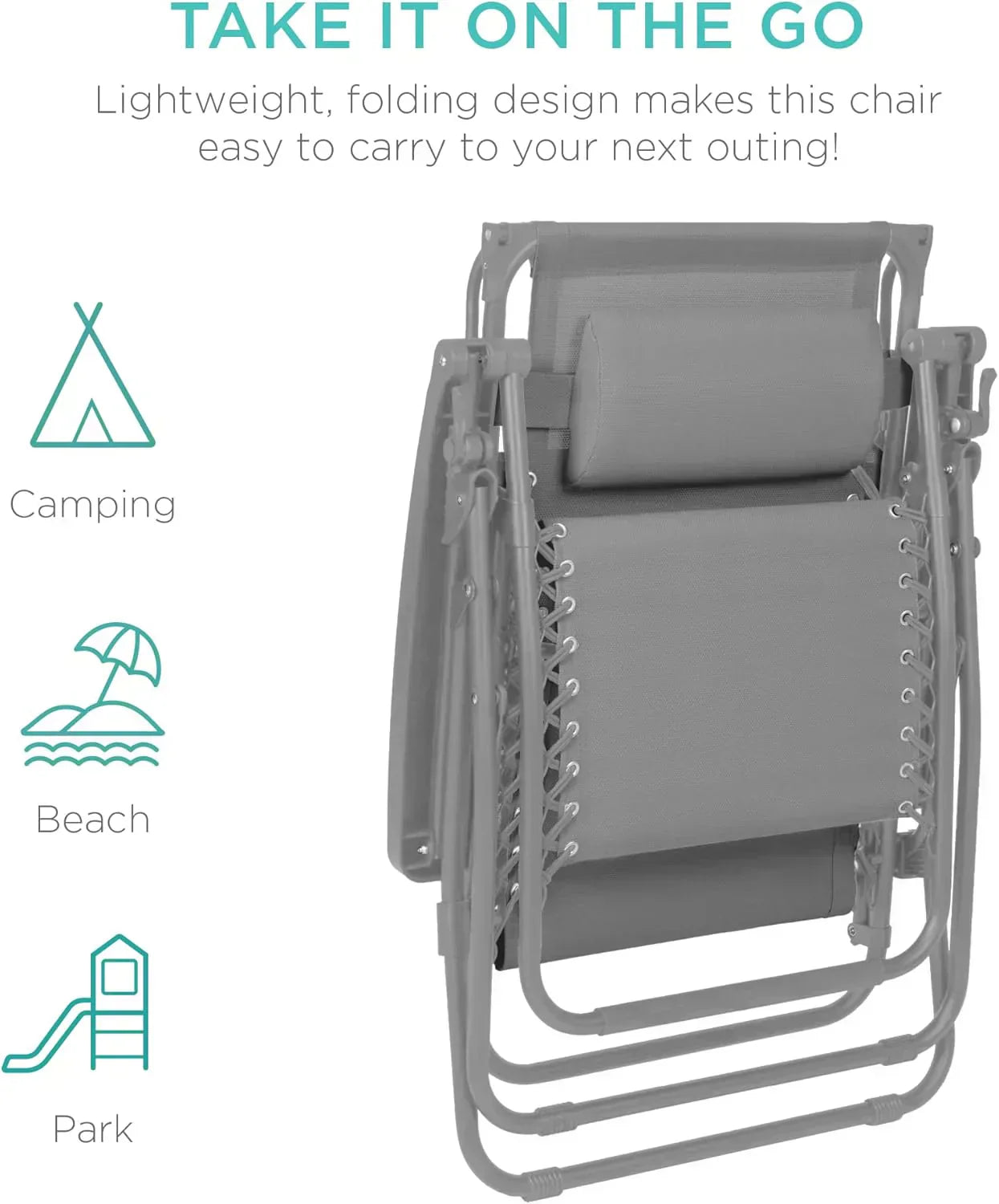Best Choice Products Folding Zero Gravity Recliner Patio Lounge Chair Adjustable Canopy Shade