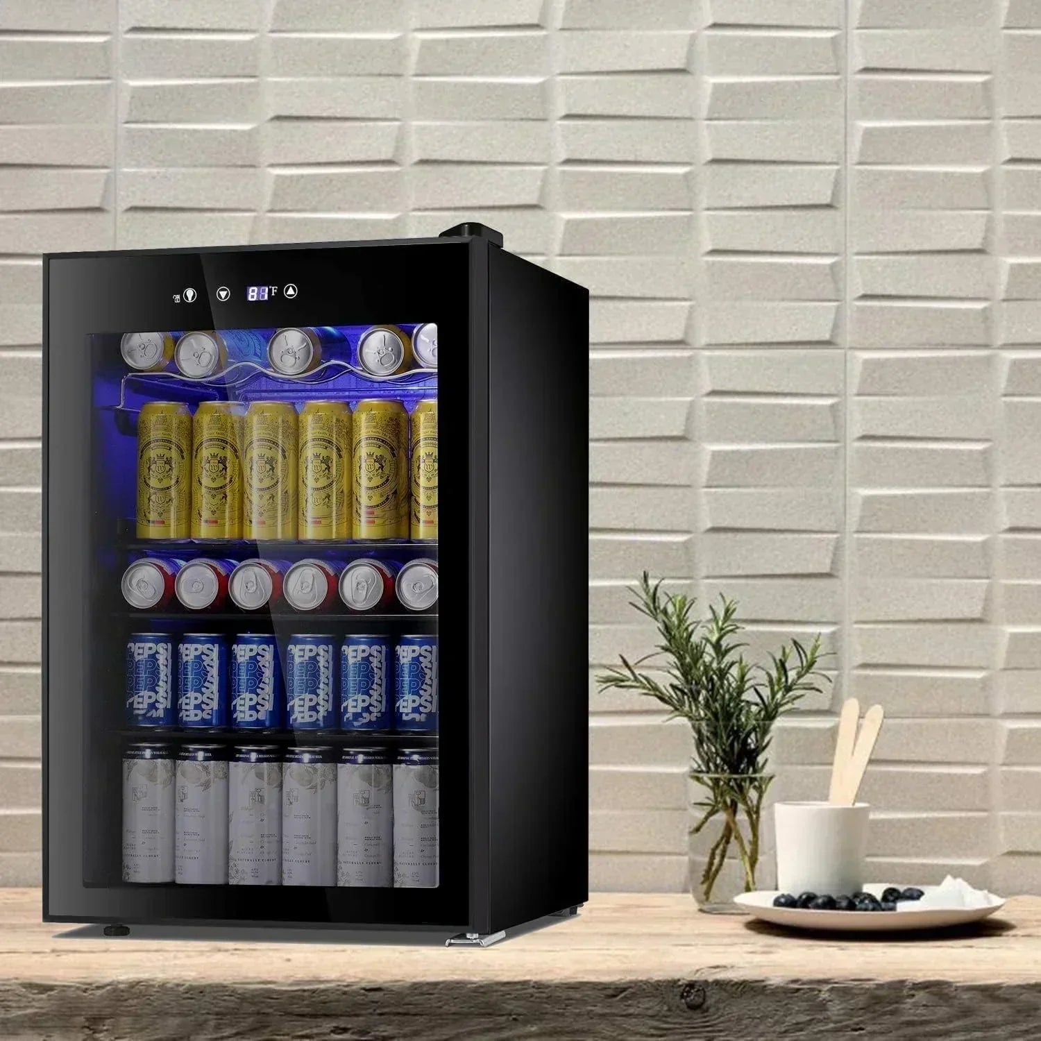 Antarctic Star Beverage Refrigerator Cooler 68 Can Mini Fridge with Glass Door for Beer Drinks Wine