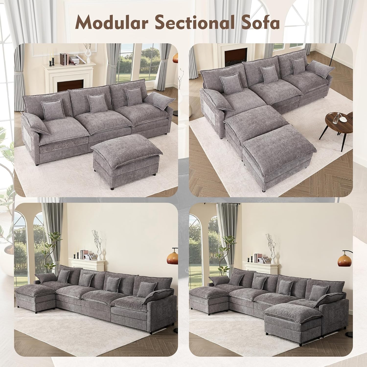 108 U-shaped sofa modular sofa three-seater comfortable cloud sofa