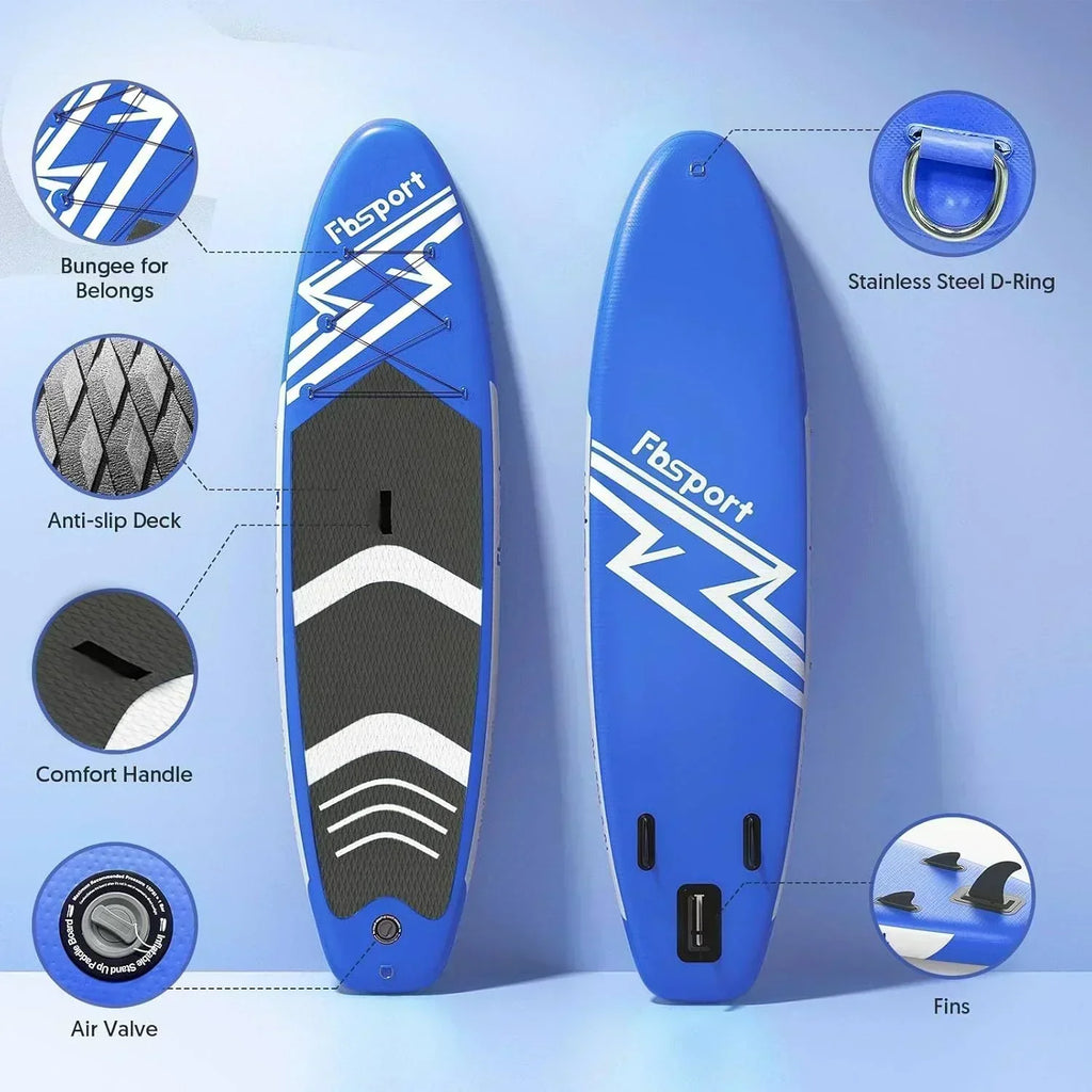 FBSPORT 11' Premium Stand Up Paddle Board Yoga Board with Durable SUP Accessories Carry Bag