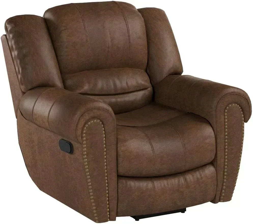 Leather recliner classic traditional manual recliner single sofa for living room