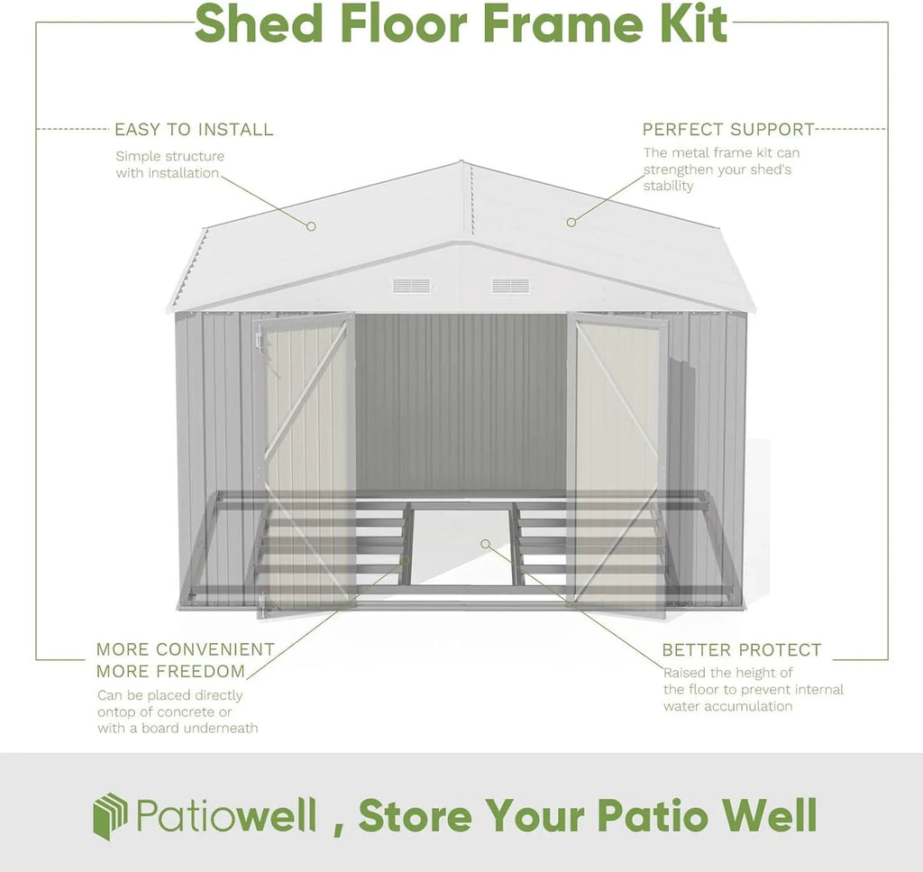 Patiowell 5x3 FT Outdoor Storage Shed Tool Shed with Sloping Roof and Lockable Door Metal Shed