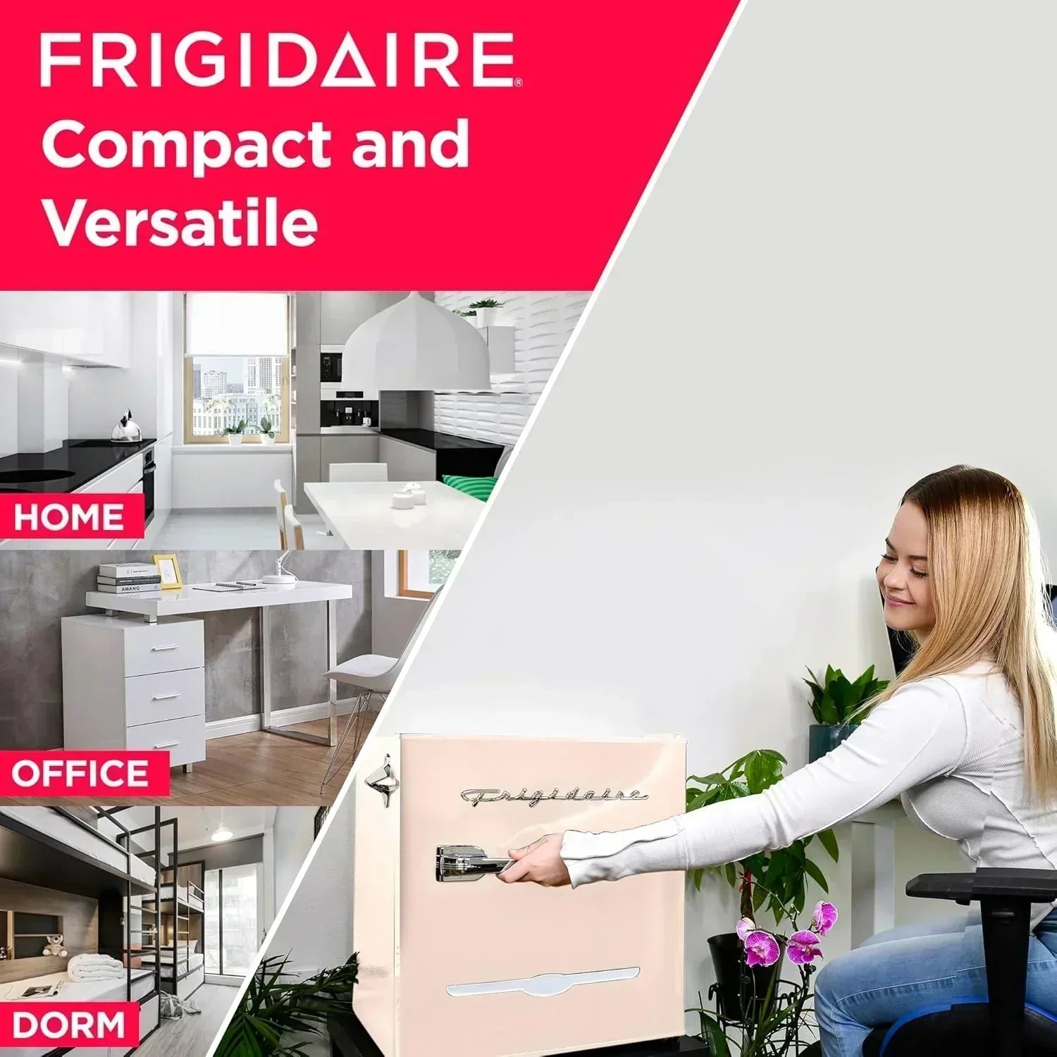 Frigidaire EFR176 Retro Compact Fridge with Chiller Mini Refrigerator Built-in Bottle Opener