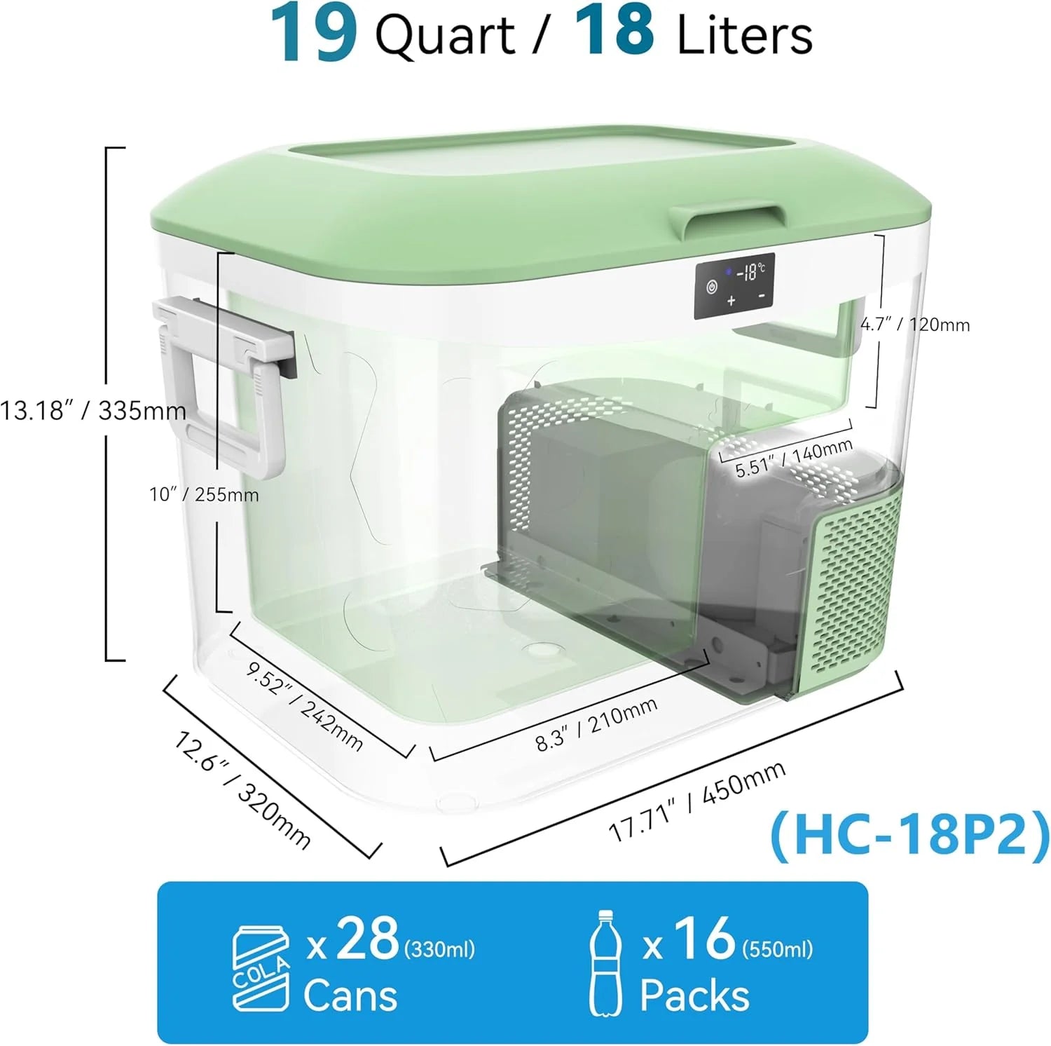 Car Fridge Portable 12 Volt Refrigerator 23 Quart (22 Liter) Freezer Compressor Cooler 12V/24V DC