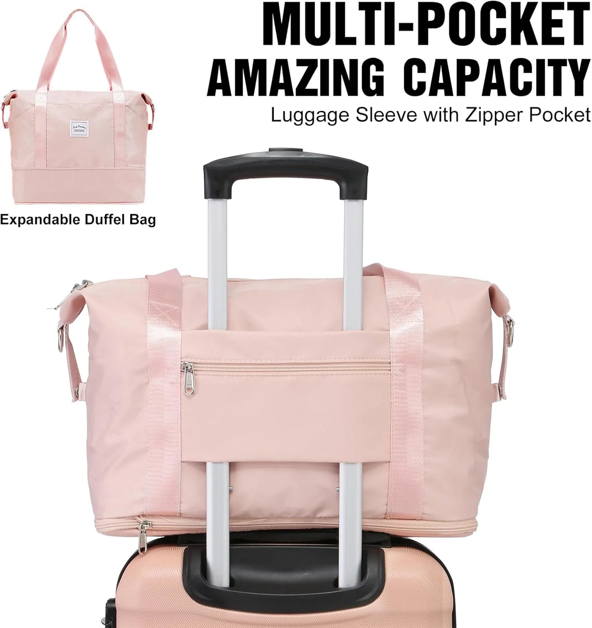 LONG VACATION 6 Piece Luggage Set Carry on Suitcase with ABS+PC hardshell, Spinner Wheels & YKK Zipper TSA Lock