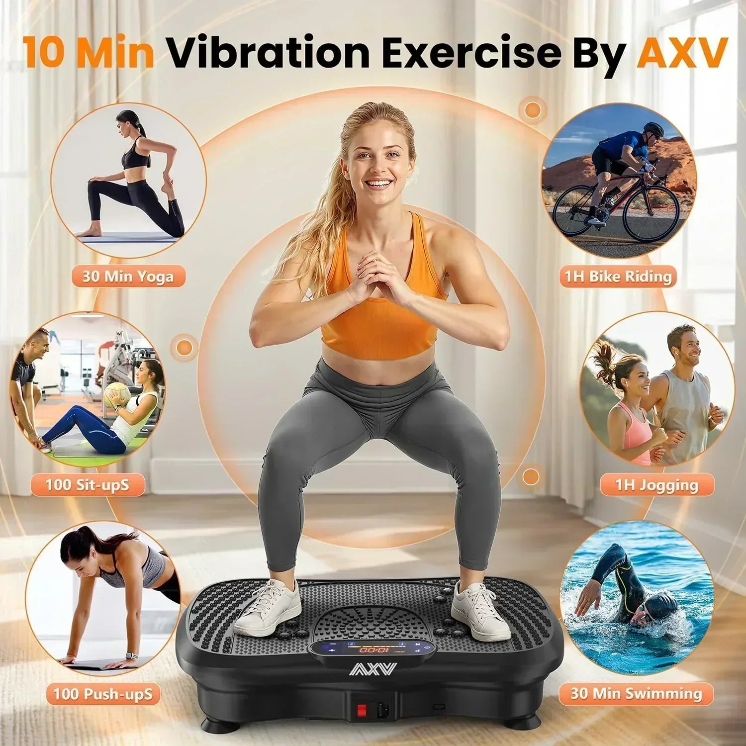 AXV Vibration Plate Fitness Platform Trainer Suitable for men and women to lose weight
