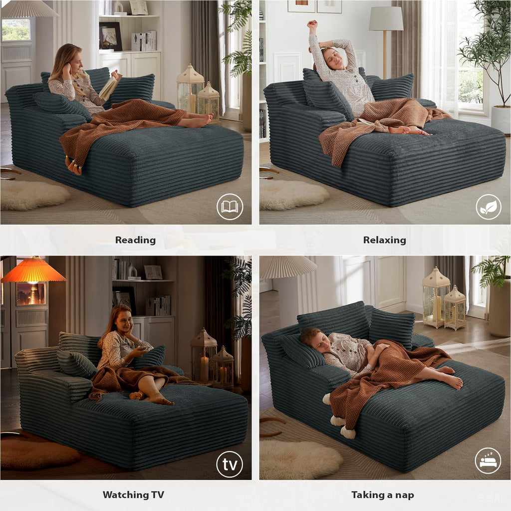 50-inch indoor recliner oversized corduroy upholstered boneless sofa bed deep sleeper sofa