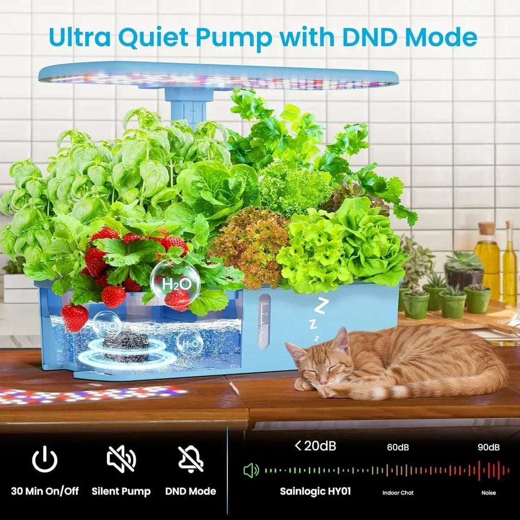 Hydroponic Planting System Kit 12 Watering Planters Smart Indoor Garden with APP