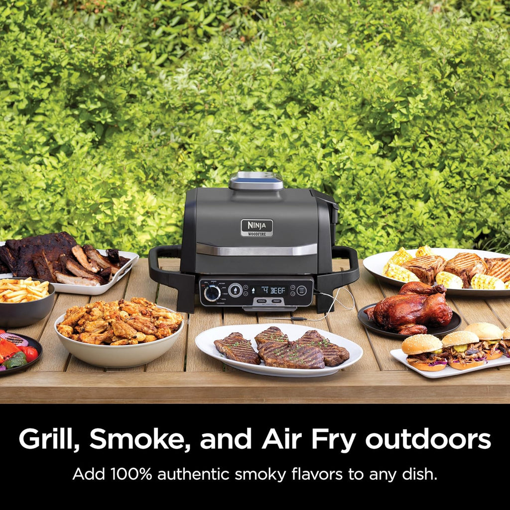 OG751 Woodfire Pro Outdoor Grill Built-In Thermometer 7-in-1 Master Grill BBQ Smoker Air Fryer