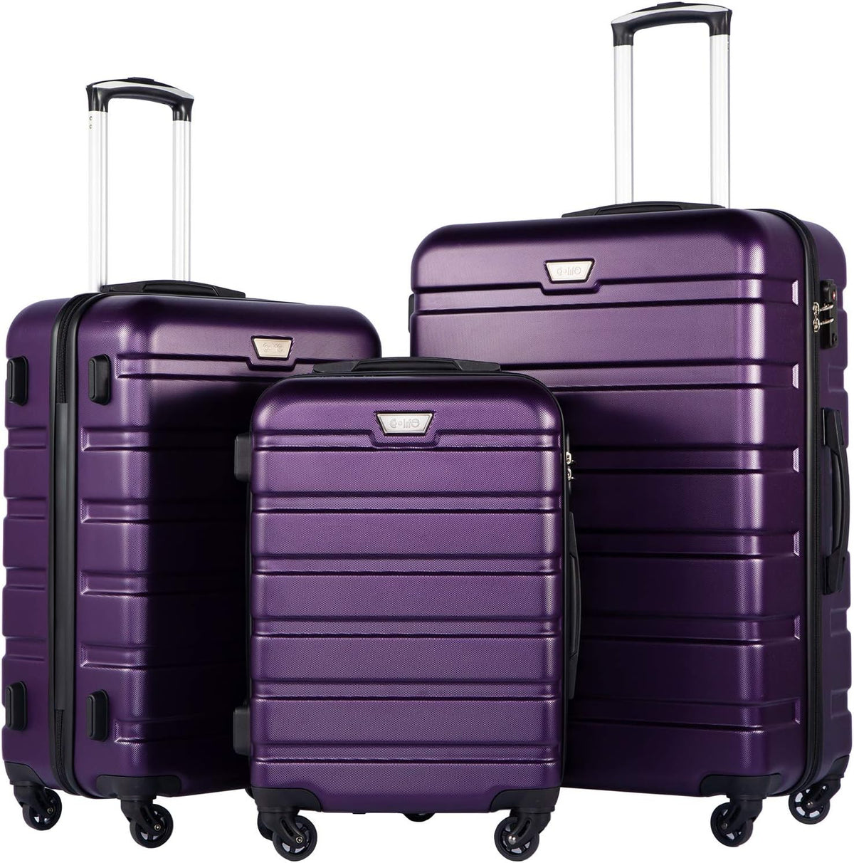 Coolife Luggage 3 Piece Set Suitcase Spinner Hardshell Lightweight TSA Lock