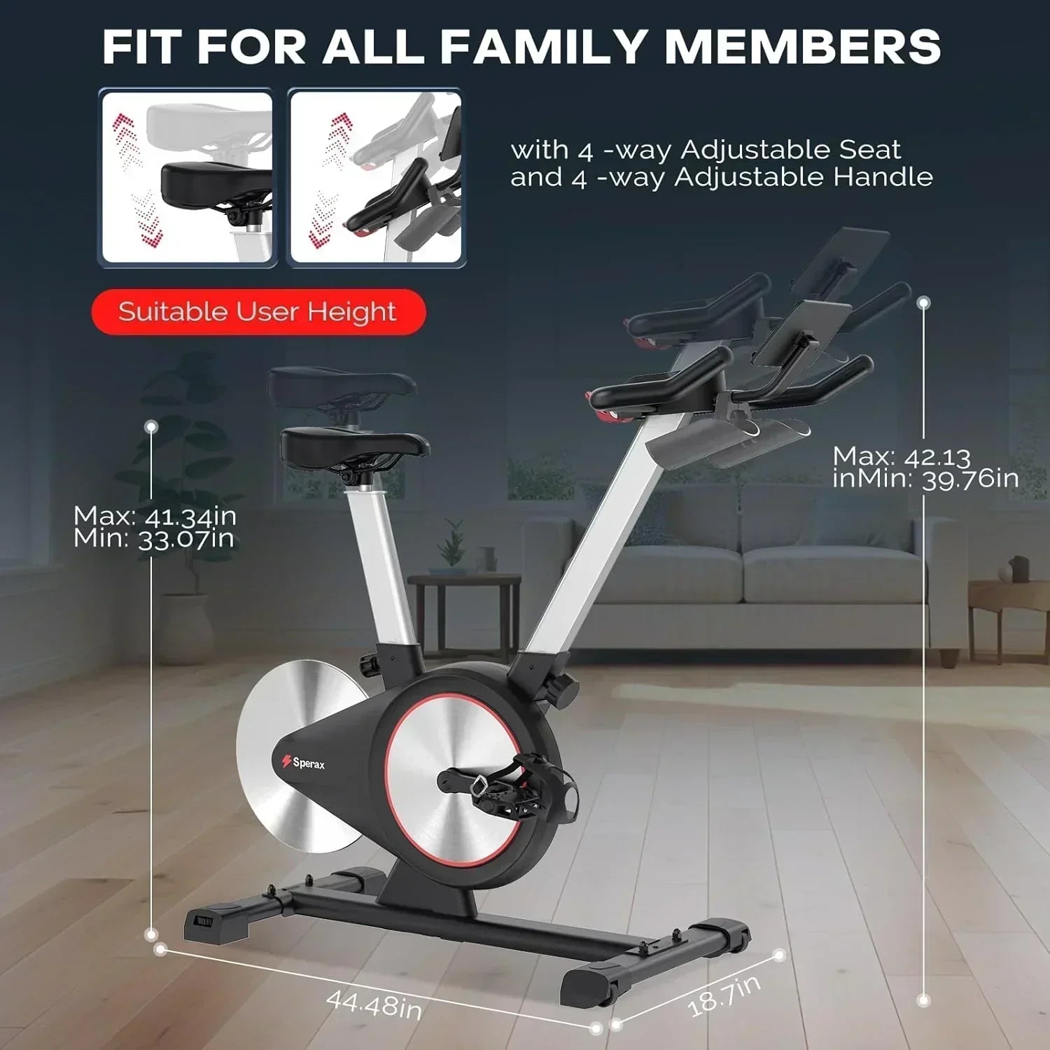 Sperax Exercise Bike Stationary Bikes Indoor Cycling Bike Spin Bike with Comfortable Seat
