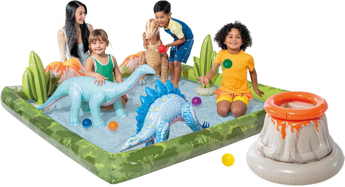 Intex 96 x 78 x 28 Inflatable Jungle Adventure Play Center Spray Kiddie Pool Water Slide