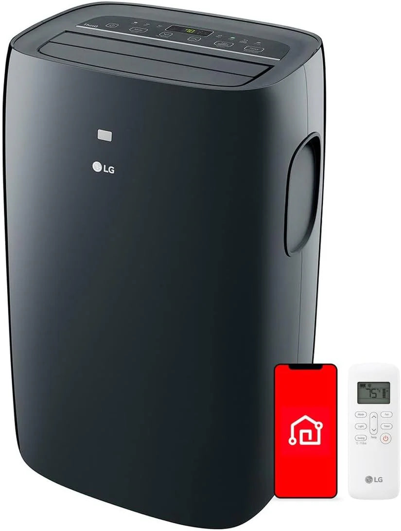 LG 8,350 BTU (DOE) / 12,000 BTU (ASHRAE) Smart Portable Air Conditioner, Cools 350 Sq.Ft. (14' x 25' room size),Smartphone & Voice Control works with LG ThinQ, Amazon Alexa and Hey Google, 115V