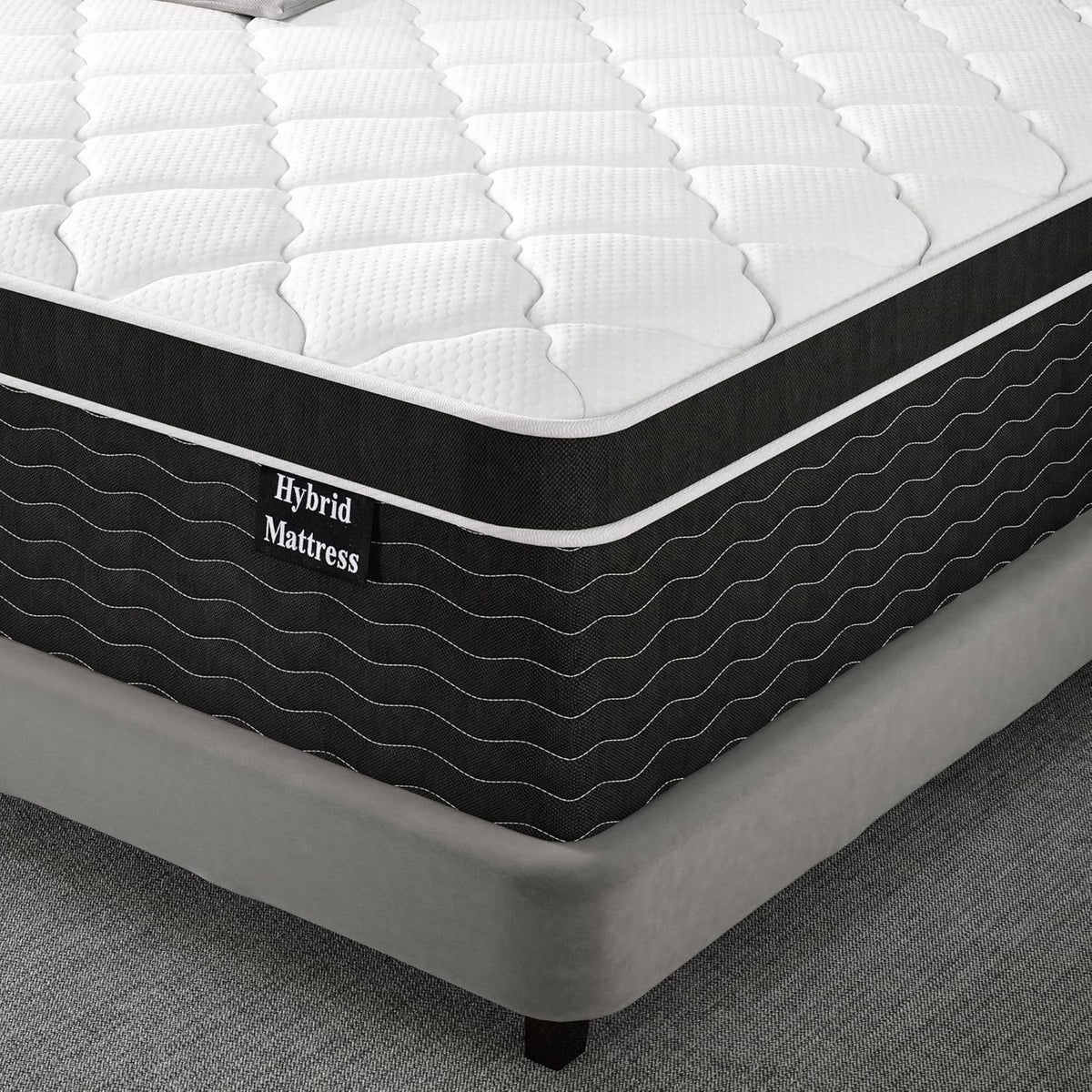 Full Size Mattress, 10 inch Full Bed Mattress in a Box, Medium Plush Hybrid Mattresses with Gel Memory Foam and Pocket Springs, Pressure Relief & Upgraded Support, Cooling and Breathable