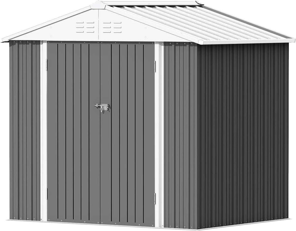 Devoko Outdoor Storage Shed 5 x 3 FT Lockable Metal Garden Steel Anti-Corrosion Storage House